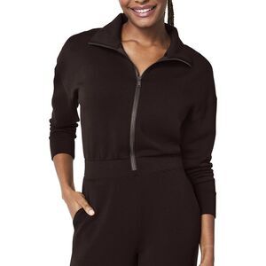 Women's Black Zip-Up Pajama Set